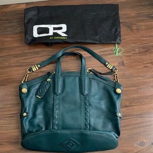 Oryany Large Teal Leather Shoulder/Satchel Handbag